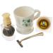 Colonel Conk Model 240 A Shave Mug Mixed Badger Brush Gold Tone Razor and Soap