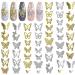 Qililandiy 52 Pieces Butterfly Nail Charms 3D Crystal Rhinestone Nail Charms Mini Cute Nail Art Decorations for Nail Art Decorations Accessories