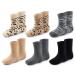 Moon Tree Baby Non Slip Winter Socks Boys With Grips Warm Socks Girls Thick Towelling Socks 6 Pairs 0-12 Months Animal Grain Mix 5240