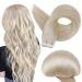 Full Shine Tape In Hair Extensions Human Hair 60 Platinum Blonde Tape Hair Extensions Real Hair 18 Inch Seamless Skin Weft Extensions 50 Grams 20 Pieces 18 Inch # 1 60 Platinum Blonde
