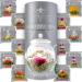 Teabloom Flowering Tea - 12 Unique Varieties of Fresh Blooming Tea Flowers - Hand-Tied Natural Green Tea Leaves & Edible Flowers - 12-Pack Gift Canister - 36 Steeps, Makes 250 Cups
