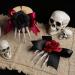 ZONEBEST Hairs Clip 10Pcs Eye Catching Hairpins Halloween Theme Party Essential Skeleton Hand Bone Rose Bowknot Hair Clip Accessories Red - Buy Online on GoSupps.com