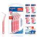 One drop only - 5 x 8 Pack Interental brushes 0.4mm (XS) + 10ml mouthwash concentrate free/interdental brush & interdental Brush for intermediate tooth cleaning/best oral hygiene by dental brushes pink - XS ( 0.4)