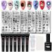 Gel Nail Stamping Kit Nail Stamp Gel Star Moon Nail Stamping Plate Stamping Gel French Tip Stamp with Scrapers Geometric Flamingo Mermaid Nail Stamper Kit Nail Art Stamp Plates Manicure Set