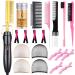 Electric Hot Comb Straightener Set with Adjustable Settings for Black Women's Hair - Pressing Flat Iron Curling Comb and Natural Hair Install Kit