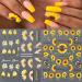 FULDGAENR 5D Embossed Flower Nail Stickers for Nail Art Supplies  Self Adhesive Botanical Nail Art Stickers with Yellow Sunflower Tulip Designs Decals Nail Accessories Decorations for Women Girls Zjt-cg-a11