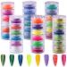 Duufin 36 Colors Nail Art Glitter Powder Fine Glitter Nail Pigment Powder Holographic Glitter Nail Powder Fine Glitter Powder for Nails Body and Crafts