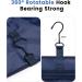 LOVEVOOK Hanging Toiletry Bag - Waterproof Travel Wash Bag with Hook, Large Cosmetic Organizer for Women - Clear, Navy Blue - Buy Online on GoSupps.com