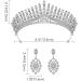 SWEETV 2-Pack Wedding Tiara and Earrings Set - Crystal Queen Crown Princess Bride Jewelry in Silver - Buy Online on GoSupps.com