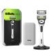 Gillette Labs Exfoliating Razor White Handle 2 Blade Refills Travel Case and Stand silver 2 count 1 count (Pack of 1)