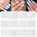 36 Sheets 1158 Pieces French Tip Nail Guides 17 Styles Nail Design Stickers Self-Adhesive Nail White DIY Decoration Nail Stencils US186