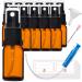 Handsunity 10ml-12Stk spray bottle glass bottle with atomizer-amber pharmacy bottle set with black atomizer Glass Spray bottle made of brown las with 29 pieces of accessories 10ml-12 pieces Black cap