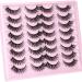 Delyneph 15mm Cat Eye False Eyelashes - Natural Wispy Fluffy Fake Lashes for Short Cat Eye Look - Faux Mink Wispies Strip Lashes Pack - Buy Online on GoSupps.com