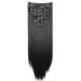 CAISHA by PRETTYSHOP XXL 20" Long 8 Pieces Set Clip In Extensions Hair Extension Synthetic Fiber Hairpiece Straight Dark Brown CES102 dark brown #4 CES102