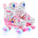 Kids Roller Skates for Boys Ages 6-12, RATIKY Adjustable Roller Skates for Kids, Toddlers Roller Skates with 8 Lights Up Glow Wheels, Outdoor Roller Skates for Girls Adults Roller-Skates Pink Small