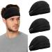 Linlook sports headband for men and women - wide welding band for fitness jogging run cycling hiking crossfit and yoga - highly stretchy hair band for women and men 3er black