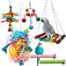 Quozio parrot toys Kachtzeug bird toys wood parrot toys natural wood hanging bell birds toy wooden socket rods platform swing seat wood ladder for parasol