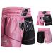 Farabi Sports Muay Thai Shorts Kick Boxing Shorts Training MMA Boxing Shorts Small Short Pink/Black