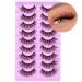 Brown Lashes Natural False Eyelashes 16mm D Curl Russian Strip Lashes That Look Like Extensions Wispy Fluffy Cat Eye Fake Lashes Pack 3D Volume Pestanas Postizas Naturales 9 Pairs by Goddvenus B-brown strip lashes