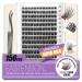 Self Adhesive Eyelashes Upgraded 156 PCS EASITENSION Clusters Kit Lash Clusters DIY Eyelashes Pre Glued Reusable No Glue Needed No Remover No residue Cross-Self Adhesive Eyelashes