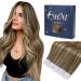 Fshine adhesive tape in hair extensions 45cm medium brown highlighted honey blonde double -sided hair extension band in real hair 50 g 20 pieces of invisible skin cutting strap hair extensions #4P27 2. Tape #4P27 45cm