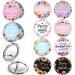 Panelee 10 Pcs Inspirational Compact Mirror Bulk Floral Pocket Mirror Purse Mirror Portable Travel Makeup Mirror  Folding Handheld Double Sided Mirror 1X/2X  Inspirational Gift for Women Girls