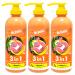 Mr. Bubble Spirited Citrus 3-in-1 Body Wash Shampoo & Conditioner Plus Vitamin C Strengthen and Renew Hair and Body 3-Pack