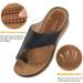 Reimferce Women's Black Wedge Sandals - Dressy & Casual Summer Footwear | Size 7.5 - Buy Online on GoSupps.com
