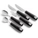 Special Supplies Adaptive Utensils 5-Piece Set for Hand Tremors, Arthritis, Parkinson's, Elderly - Non-Weighted, Non-Slip Handles - Stainless Steel Knife, Rocker Knife, Fork, Spoons - Black - Buy Online on GoSupps.com
