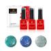 Bluesky Gel Nail Polish Set Teal Confetti Dazzling Blz49 Teal Blue Green Blz10 Midnight Blue Blz13 3 x 5 ml Glitter (Requires Curing Under UV or LED Lamp) Teal Confetti 5.00 ml (Pack of 3)