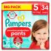 Pampers Premium Protection Pants Size 5 Junior 12-17kg Big Pack NEW - Size 5 (34 pieces)