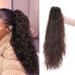 Real Fashion Corn Wavy Ponytail Extension Claw Clip 24" Long Wavy Curly Hair Extensions Jaw Clip Ponytail Hairpiece Pony Tail Medium Brown