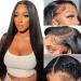 JONAWOON 28 Inch Glueless Straight Lace Front Wigs Human Hair 13x4 HD Transparent Lace Frontal Human Hair Wigs Pre Plucked With Baby Hair 180% Density Brazilian Virgin Human Hair Wigs for Black Women