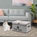 Geyecete Large Linen Fabric Foldable Storage Box with Lid and Handles - Ideal for CAT Apparel, Coats, Toys, Clothing - Gray - Buy Online on GoSupps.com