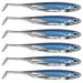 Dr.Fish Paddle Tail Swimbaits, Soft Plastic Fishing Lures for Bass Fishing, 2-3/4 to 4-3/4 Inches, Swim Shad Bait Minnow Lures Drop Shot Fishing Lures Fluke Baits Blue 3-1/8"_6 Pack