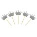 60 Pcs Glittery Crown Cupcake Toppers Royal Crown Fruit Picks Twinkle Party Cupcake Toppers For Birthday Party Wedding Baby Shower Decoration Supply (Silver)