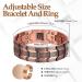Jecanori 3X Ultra Strength Copper Magnetic Bracelet with 57 Magnets - Adjustable Wristband, 3500 Gauss, Free Adjustt Tool - Redcopper - Buy Online on GoSupps.com