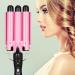 3 Barrel Curling Iron Wand Hair Waver with Hair Clips and Glove - Pink - Buy Online on GoSupps.com