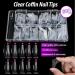 Teenitor 600pcs Clear Coffin Nail Tips Set with Glue, Clipper, Stickers - Long Ballerina False Nails Kit - Buy Online on GoSupps.com