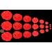 21 x Edible 3D Mixed Sized Icing Red Roses 20 colours toppers decorations cake (Red)