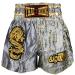 Kurop Boxing Muay Thai Shorts Trunks MMA Martial Arts Kickboxing Fight Sport Clothing Dragon Gray X-Large