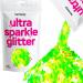 Hemway Premium Ultra Sparkle Glitter Multi Purpose Metallic Flake For Arts Cosmetics Resin Festival Face Hair - Fluorescent Green - Super Chunky (1/8 "0.125" 3mm) 100g / 3.5oz Fluorescent Green Super Chunky - 100g