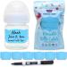 Stretchy Bear Reusable Baby Bottle Labels for Daycare  6 Pcs (Blue) | 9 Color Options