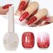 SUPWEE Glitter Gel Nail Polish 15ml Red Reflective Glitter Gel Polish Sparkly Shiny Gel Soak Off UV Gel Holographic Effect Gel for Nail Art Manicure Salon DIY At Home