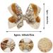 2 PCS Gold Sequins Large Bow Alligator Hair Clips - Women, Teens, Girls, Kids Barrettes Accessories 6 Inches - Buy Online on GoSupps.com