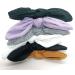 Bunny Ear Cotton Bow Scrunchies for Women & Girls - Set of 5 (Black, White, Grey, Purple, Yellow, Dark Green) - Buy Online on GoSupps.com
