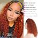 Ginger Orange Short Curly Headband Wig for Black Women - 12 Inch 350# Afro Curly No Lace Front Wig - Heat Resistant Fiber Hair Cosplay Wig - Buy Online on GoSupps.com