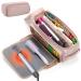 Yarwo Upgraded Hair Tools Travel Bag with Heat Resistant Mat for Straightener Curling/Flat Iron Blow Out Brush/Curler 2 in 1 Hot Hair Styling Tool Organizer with Pockets for Hair Accessories Pink
