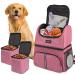 Txinrbaod Dog Travel Bag Dog Backpack for Supplies with Food Container Pocket for Hiking Overnight Camping Trip Pink Pink