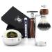 Haryali London Shaving Kit 5 Pc Shaving Kit Double Edge Safety Razor - Synthetic Hair Shaving Brush Shaving Soap Shaving Bowl Shaving Stand Antique Maroon Color Shaving Set as Gift